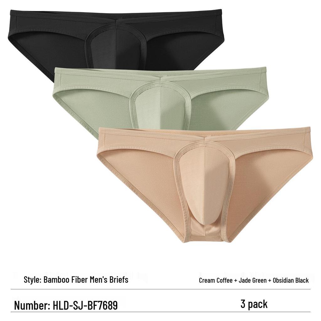 Men's Low-Rise Bamboo Triangle Underwear - Breathable, Skin-Friendly, All-Season Sportswear