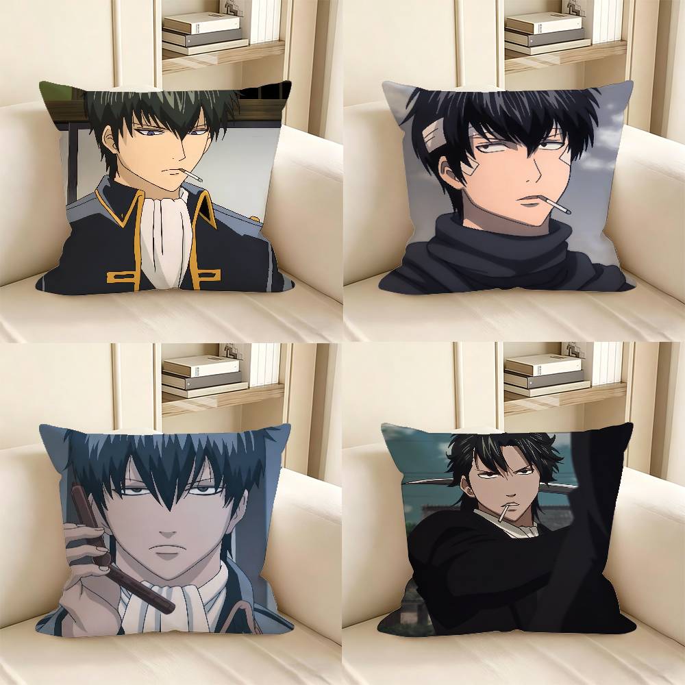 1pc Hijikata Toushiro Anime Cartoon Characters Pillow Case Fashion Square Pillowcase Bedroom Sofa Room Ins Decoration Leisure