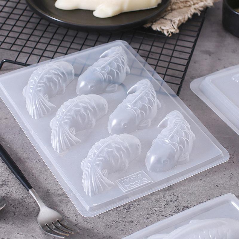 1ks 6 otvorů Ryba Kapr Silikonové dortové formy 3D Forma na výrobu mýdla Pomůcky na domácí pečení