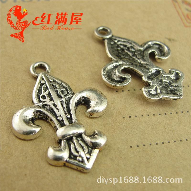 A4310 Cherry Blossom Alloy Pendant, 1.7g, Two Color Options, Retro European and American Style, 100 Pack.