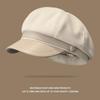 2024 Spring Women's Woolen Beret: Trendy Octagonal Hat, Slimming Artist Flat Cap