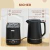 Set of 1.7 L Kettle and Toaster with 6 Browning Levels, Black/Steel