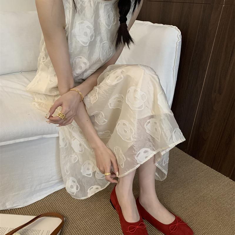 Korejské všestranné malé jednoduché boty dámské 2025 nové jemný temperament kulatá špička mašlička balerínky