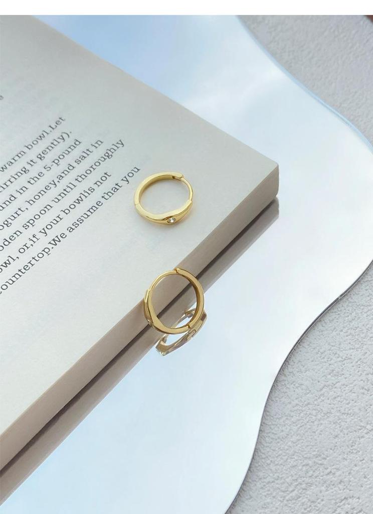 S999 Sterling Silver Zirconia Hoop Earrings for Women - Simple, Versatile, and Luxurious Ear Cuffs, High-End Niche Jewelry In Ins Style.