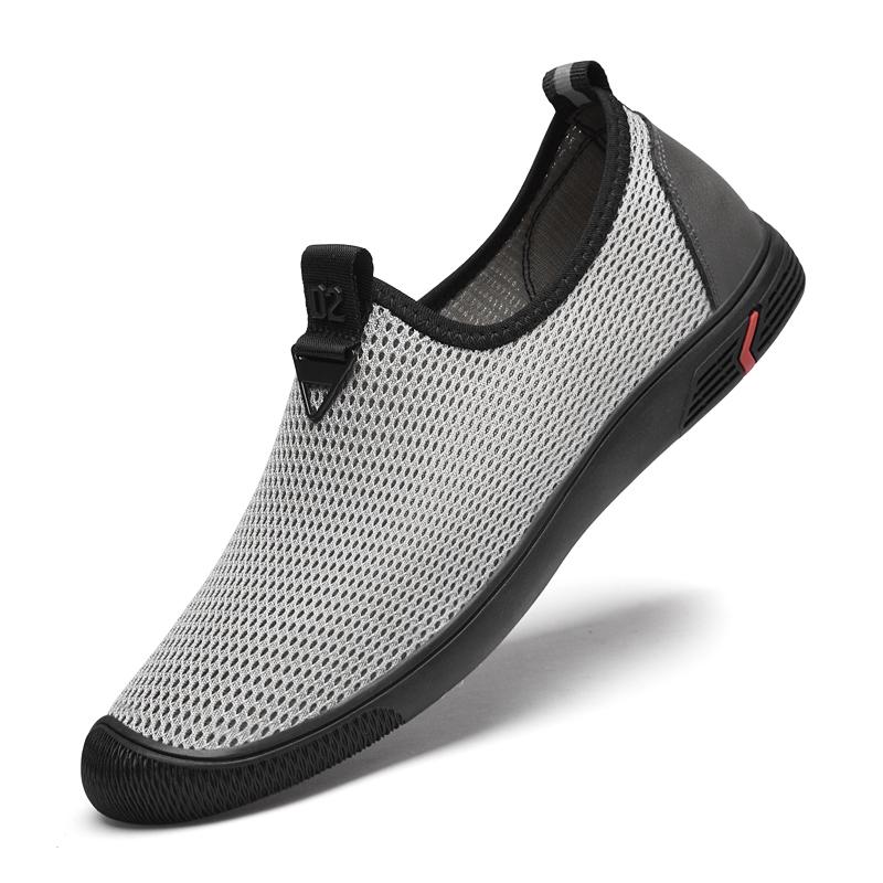 Fashion Summer Men's Mesh Casual Shoes Breathable Outdoor Beach Shoes Soft Soled Comfortable Men's Flat Bottomed Loafers Versatile