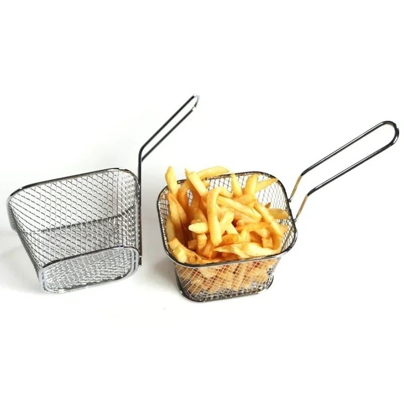 Küchenbedarf Mini Chip Körbe Fritteuse Servierkorb für Lebensmittel Küchenhelfer Kleines Werkzeug Haushaltsgeräte für Zuhause Frittieren