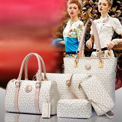 5 adet/takım Kadın Omuz Çantaları Lüks Tote Çantalar Deri Tasarım Clutch Moda Cüzdan