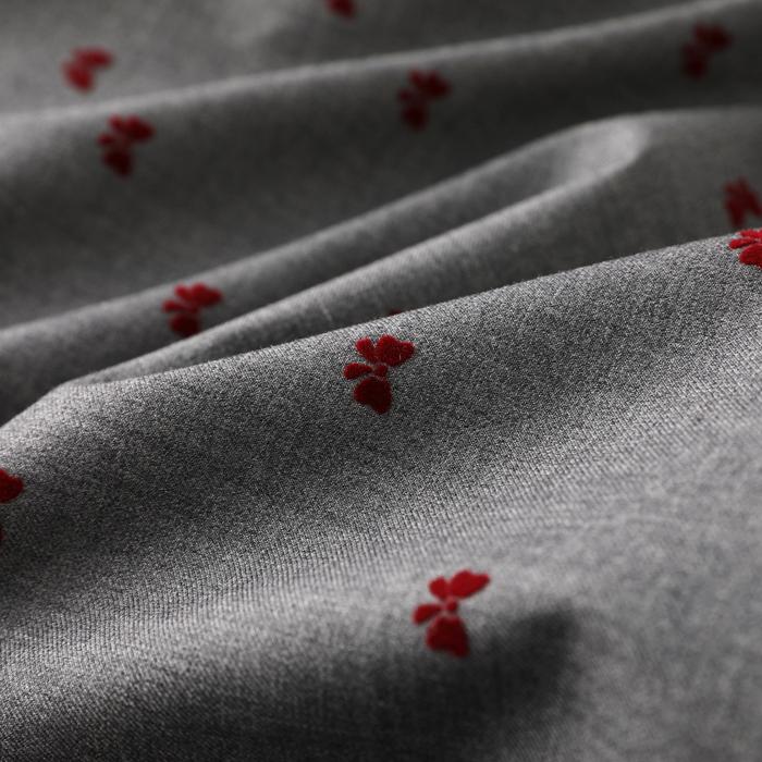 Ins Style Gray Style Girlish Wine Red Three-dimensional Butterfly Knot Plush Fabric Suit Pleated Skirt Clothing Fabric 50cm x 150cm