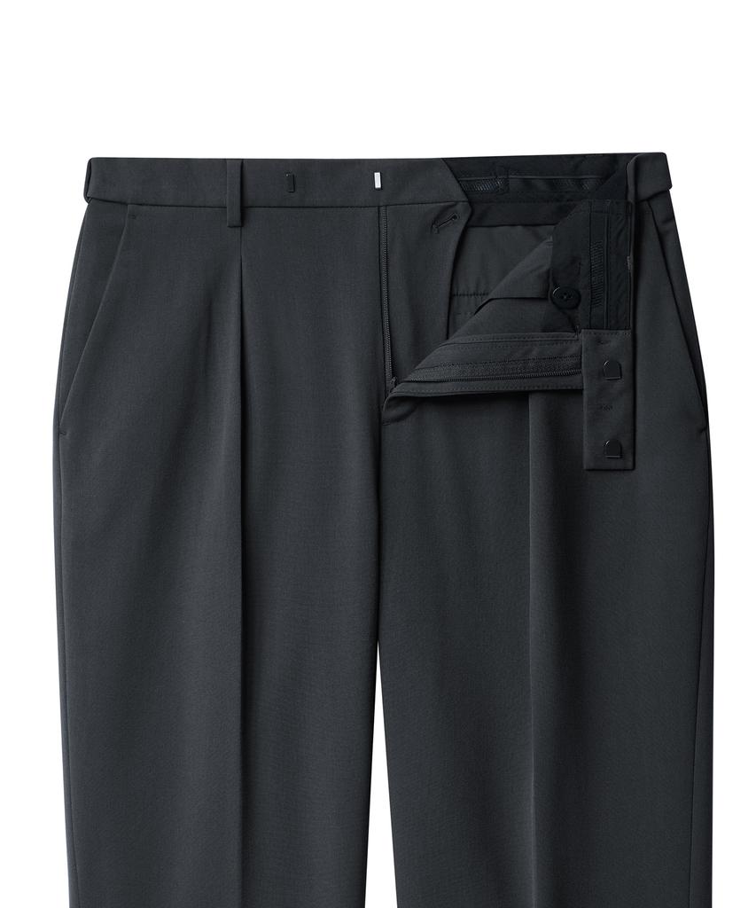 Musinsa Standard Reverse One-Pleat Wide Hidden Banding Slacks [Gray]