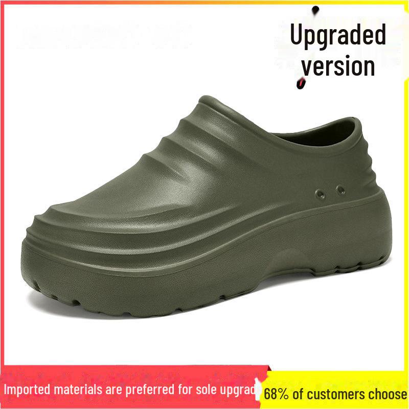 

Водонепроницаемая нескользящая обувь для поваров: Туфли унисекс с мягкой подошвой для кухни и гостиниц, осень/зима 46 зелёный