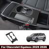 LHD For Chevrolet Equinox 2025 2026 ABS Carbonfiber Interior Accessories Center Control Gear Shift Panle Water Cup Holder Cover