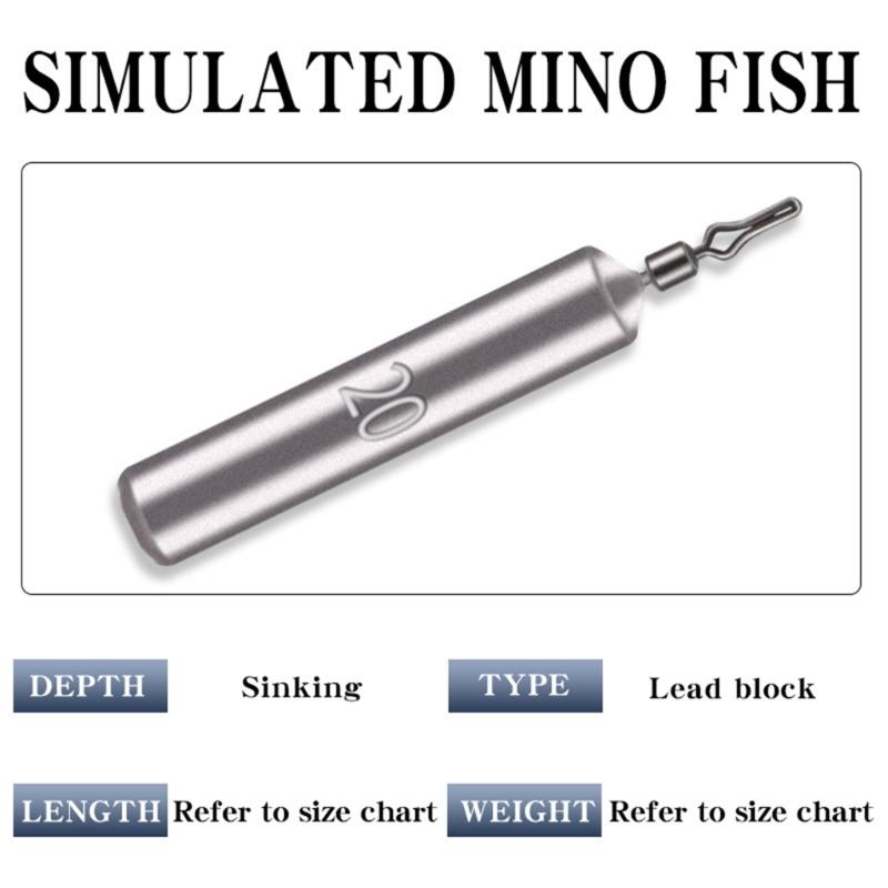 Drop Shot Zylindergewicht Bleistiftförmig Schlanke Gewichte Angelgewichte mit Wirbeln für Forellenangelzubehör