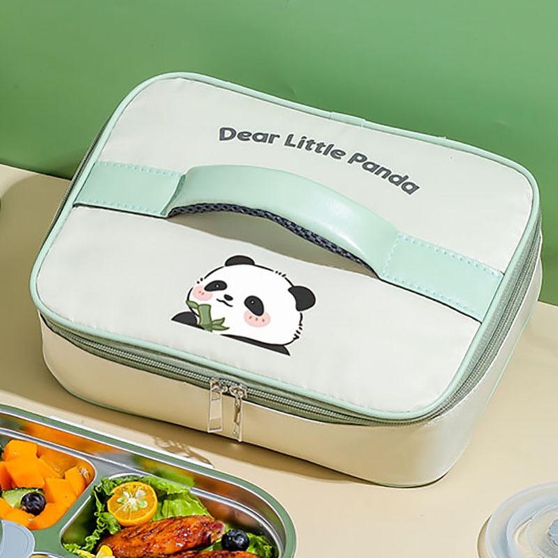 Panda Stainless Steel Thermal Lunch Box for Adults And Kids with Cutlery Set Microwave Safe 45 Grids for School Picnic 4350₽