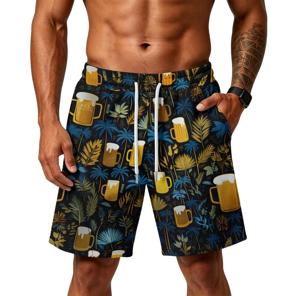 Men's Loose Fit Air Layer Shorts with Pockets Gym Workout Training Beach Sports Casual Drawstring Waistband