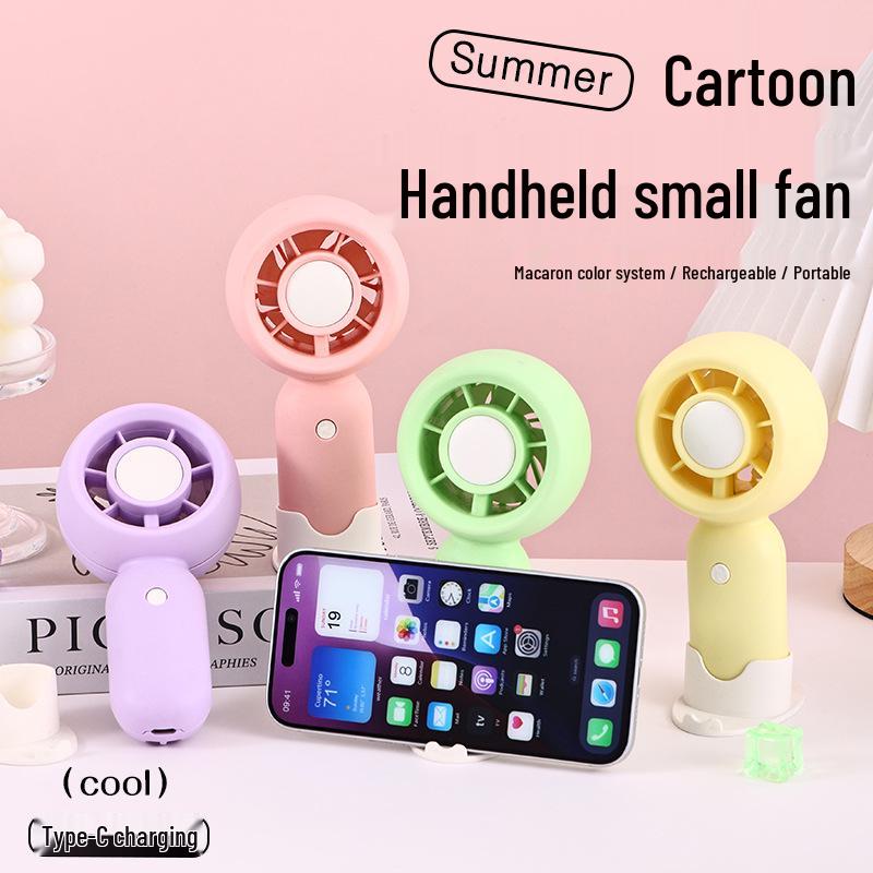 New Macaron Mini USB Rechargeable Dorm Fan with Three Speeds