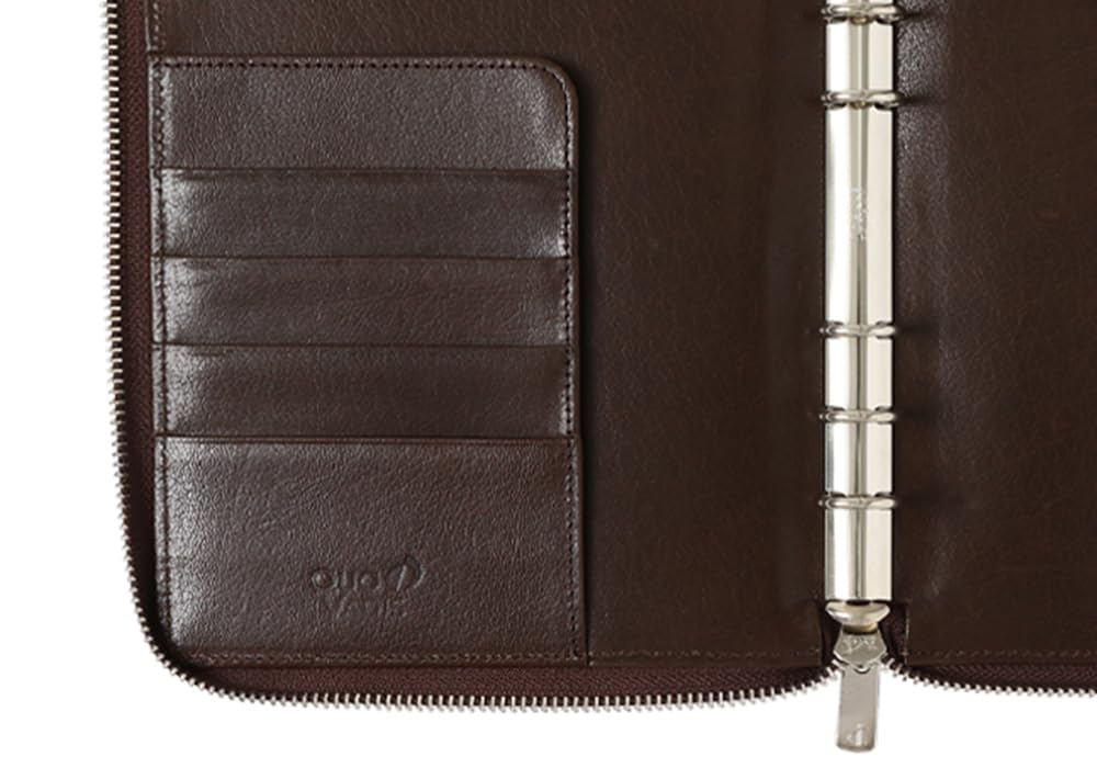 Quo Vadis Genuine Leather System Organizer Cover Zip Timer 17 Buffalo Leather Chocolate QUOVADIS Timer17 Qv936lz29ch [Bible Size/L Cover]