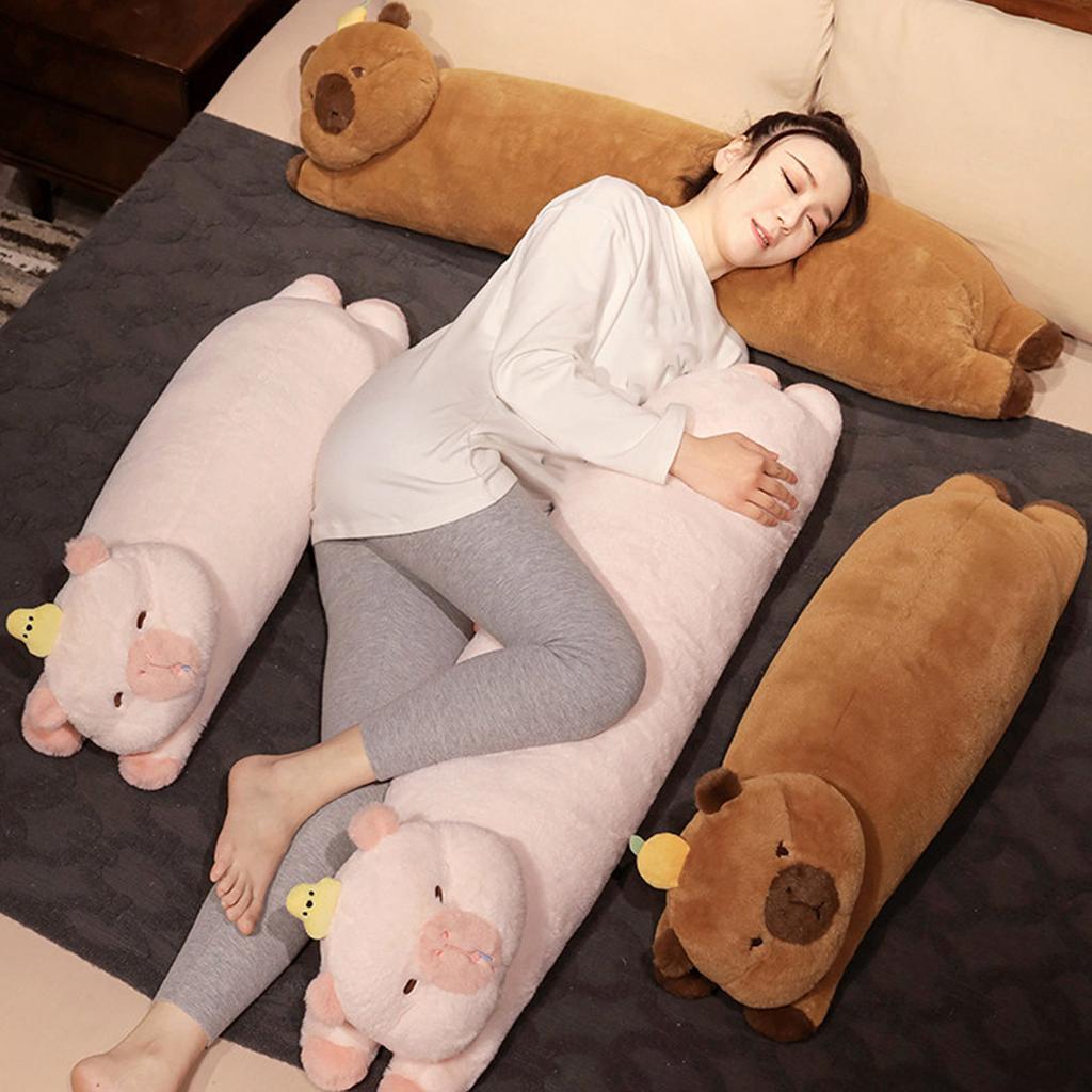Long Plush Capybara Body Pillow Offering Exceptional Comfort And Support Stuffed Animals Plushies For All Ages Warm Hue