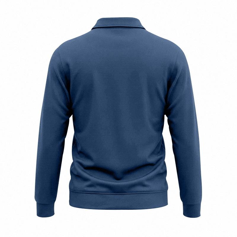 Camisa Polo de Manga Larga Holgada Retro Workwear con Cuello para Ocio al Aire Libre de Hombre de Primavera y Otoño