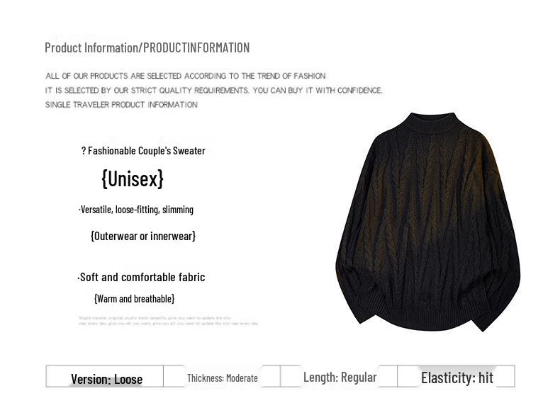 Men's Japanese Style Trendy Loose Knit Sweater - Autumn/Winter Retro Fashion