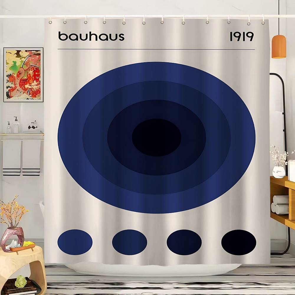Modern Art B-BAUHAUS Shower Curtain, Bathroom Decorative Shower Curtain, Waterproof Shower Curtain With Hooks