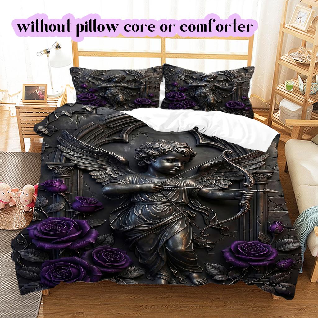 Mythical Characters Pattern Bedding Quilt Set Quilt Cover Pillowcase Home Decoration Birthday Gift (1 * duvet cover + 2 * pillowcase, without core)