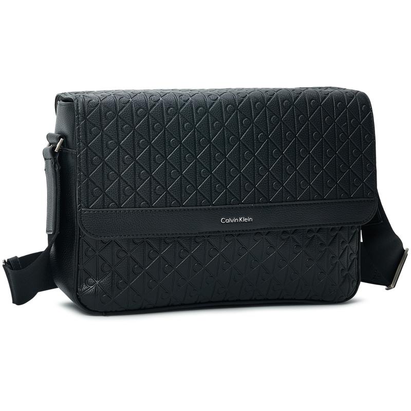 Calvin Klein Logo Monogram Embossed Crossbody Bag Men Shoulder Bag Space-Black 4D3318G-UB1