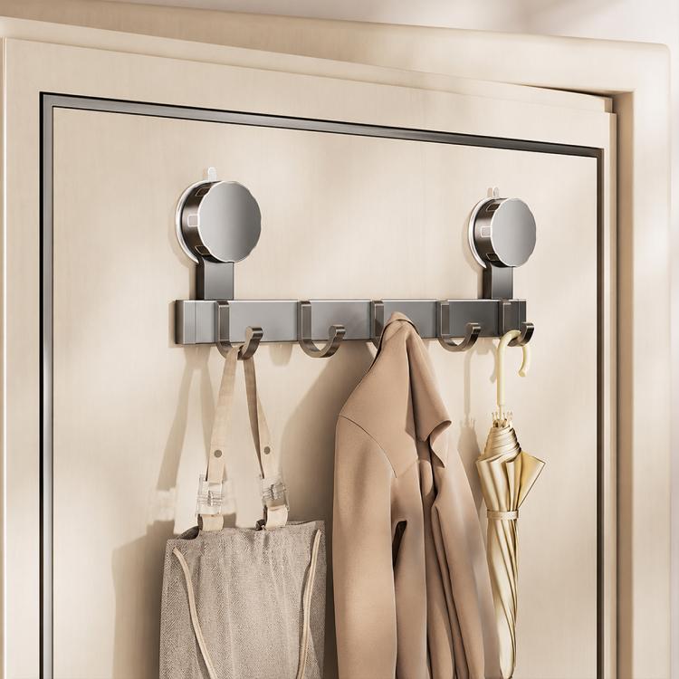 No-drill Door Back Vacuum Suction Cup Hooks Storage Rack