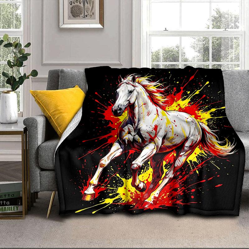 Ethereal Horse In Storm Blanket Flannel Blanket Throw Blanket Sofa Cover Blanket Soft Premium Blanket Picnic Blanket Tv Blanket Gifts