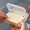 Vikbar smör- och ostförvaringsbehållare med silikontätning Fyrkantig plastlåda Utrymmesbesparande Färskhållande Organizer för köksskåp