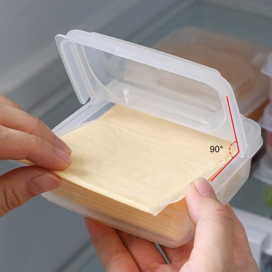 Vikbar smör- och ostförvaringsbehållare med silikontätning Fyrkantig plastlåda Utrymmesbesparande Färskhållande Organizer för köksskåp
