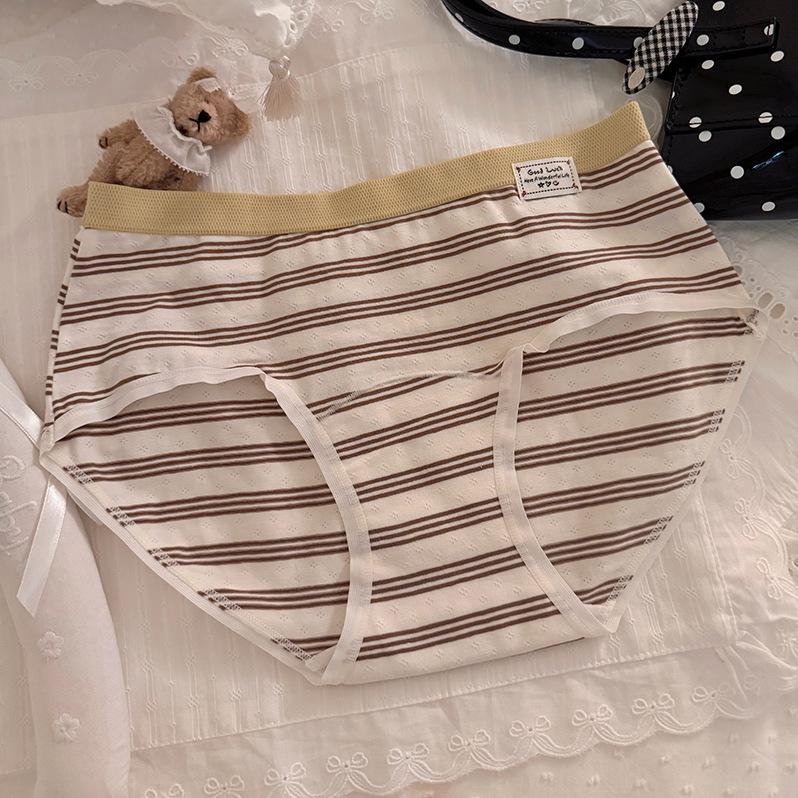 Slip a triangolo da donna per primavera e autunno, in cotone vintage, con cavallo esteso, antibatterici, a vita media