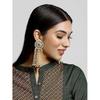 Lotus Design Kundan Dangler Earrings for Women