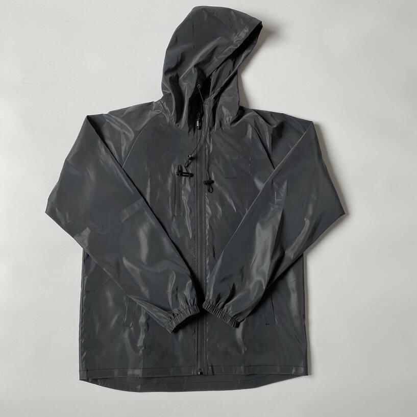 

Dazzling Reflective Jacket Men s Colorful Laser Plus Size Hooded Jacket M чорний