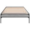 Bed Frame in Grey Sonoma 75 x 190 cm Made of Particleboard and Metal