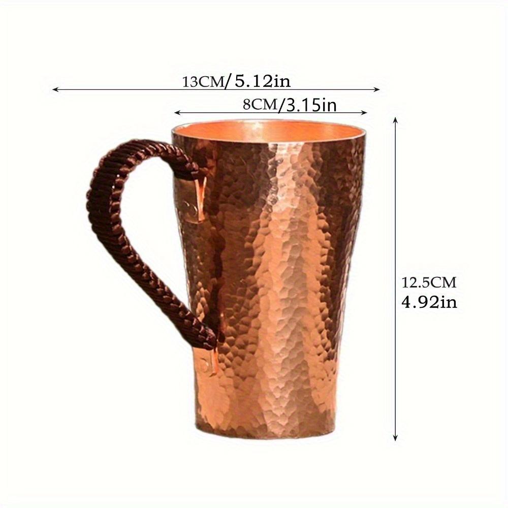 Měděný hrnek na kávu 400 ml Hrnek na vodu Měděný šálek na čaj Multifunkční čajový set Ručně vyrobený měděný hrnek na vodu na mléko Nápoj Svatba