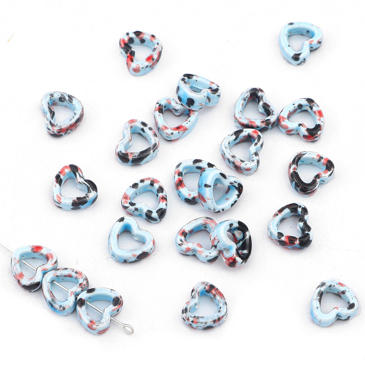 

4 шт. фарфоровые керамические бусины в форме сердца для ожерелья, браслета, серьг, аксессуары для изготовления ювелирных изделий своими руками