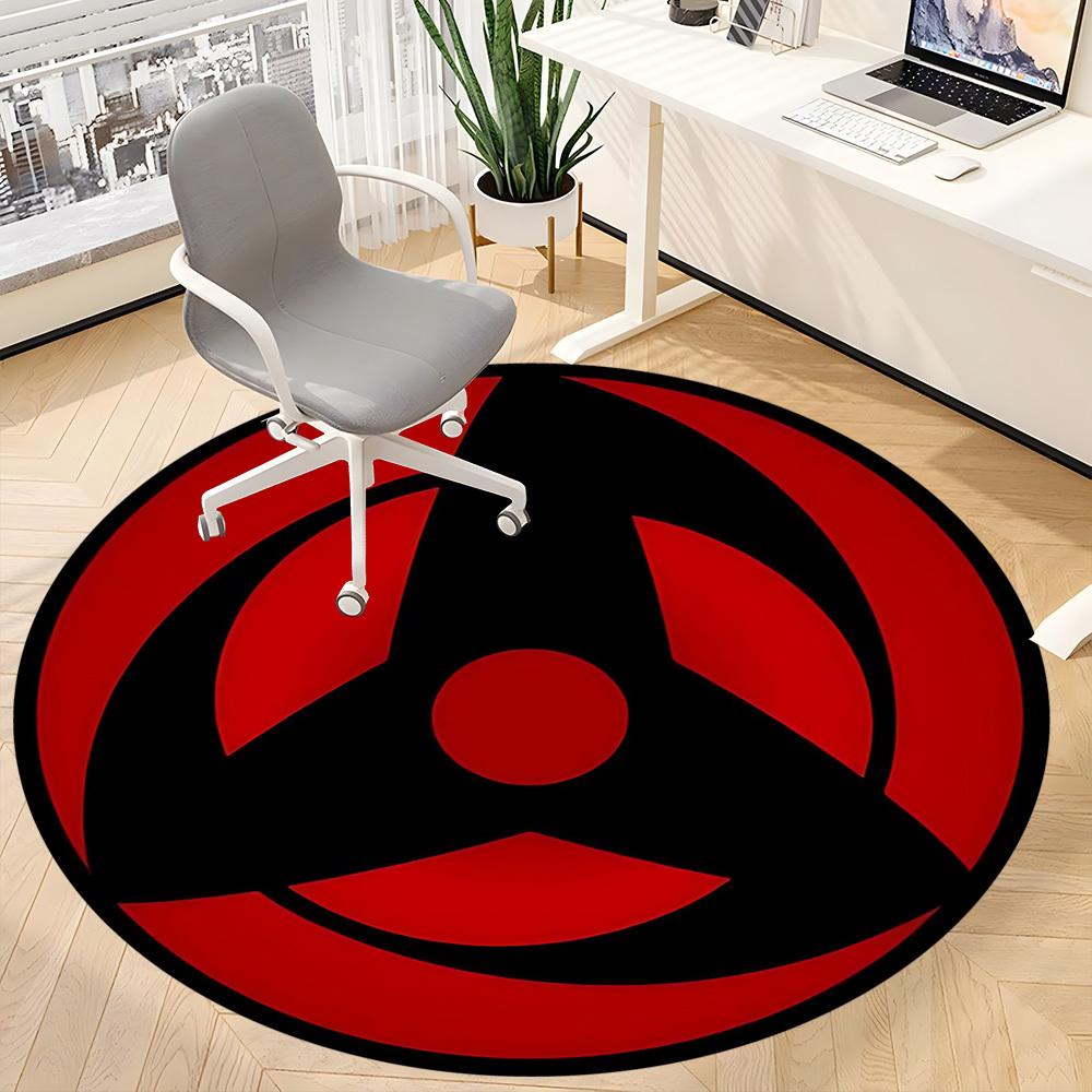 1pc Ninja Symbol Office Round Area Rug,  Under Office Chairs Bedroom Living Room Home Decor a0926090