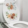Bathroom Toilet Seat Wall Sticker Self-Adhesive Floral Toilet Lid Decals Toilets Stickers For Cistern Bathroom WC Restroom Decor