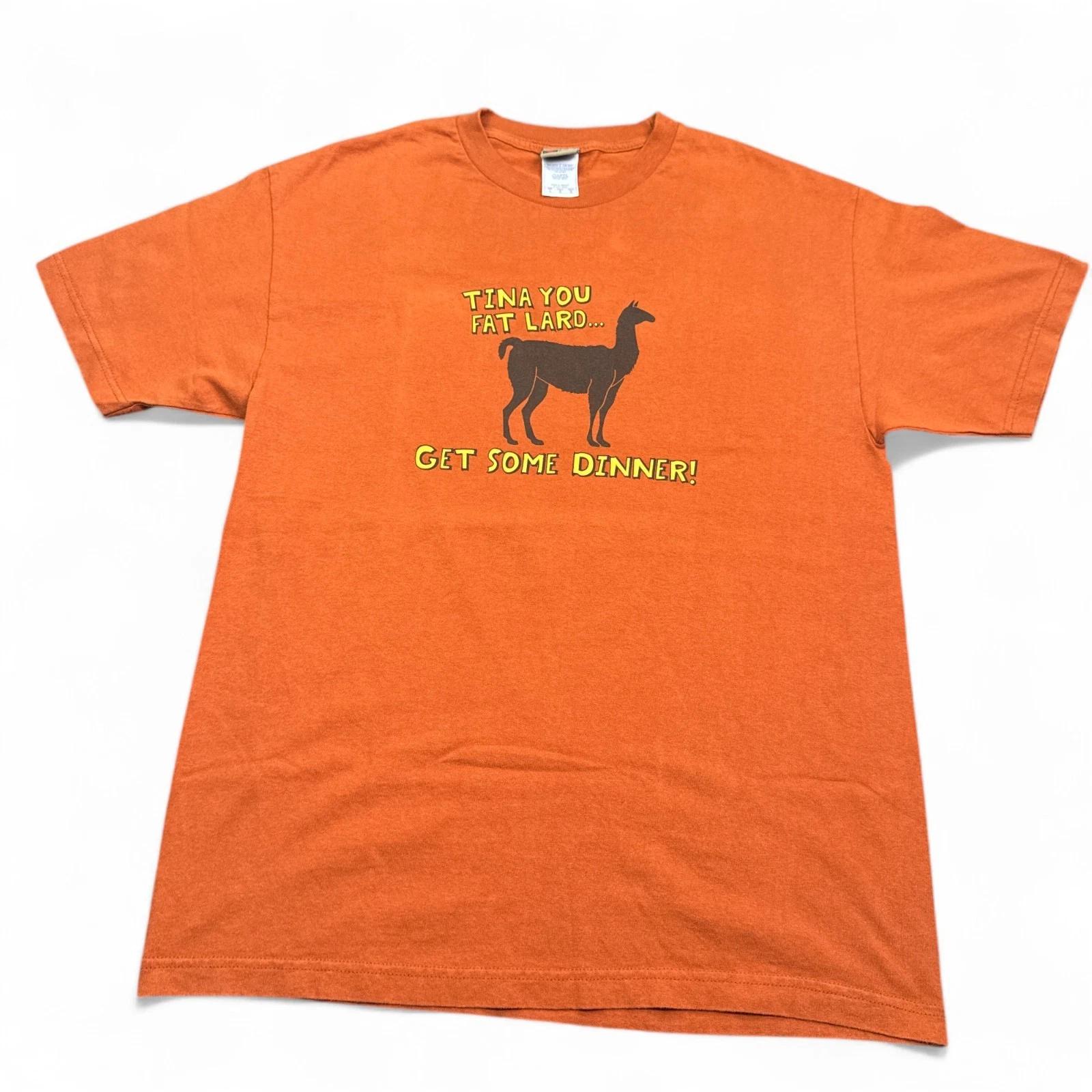 Vintage Y2K Napoleon Dynamite Tina T Shirt Adult Size Large Orange Funny Tee S