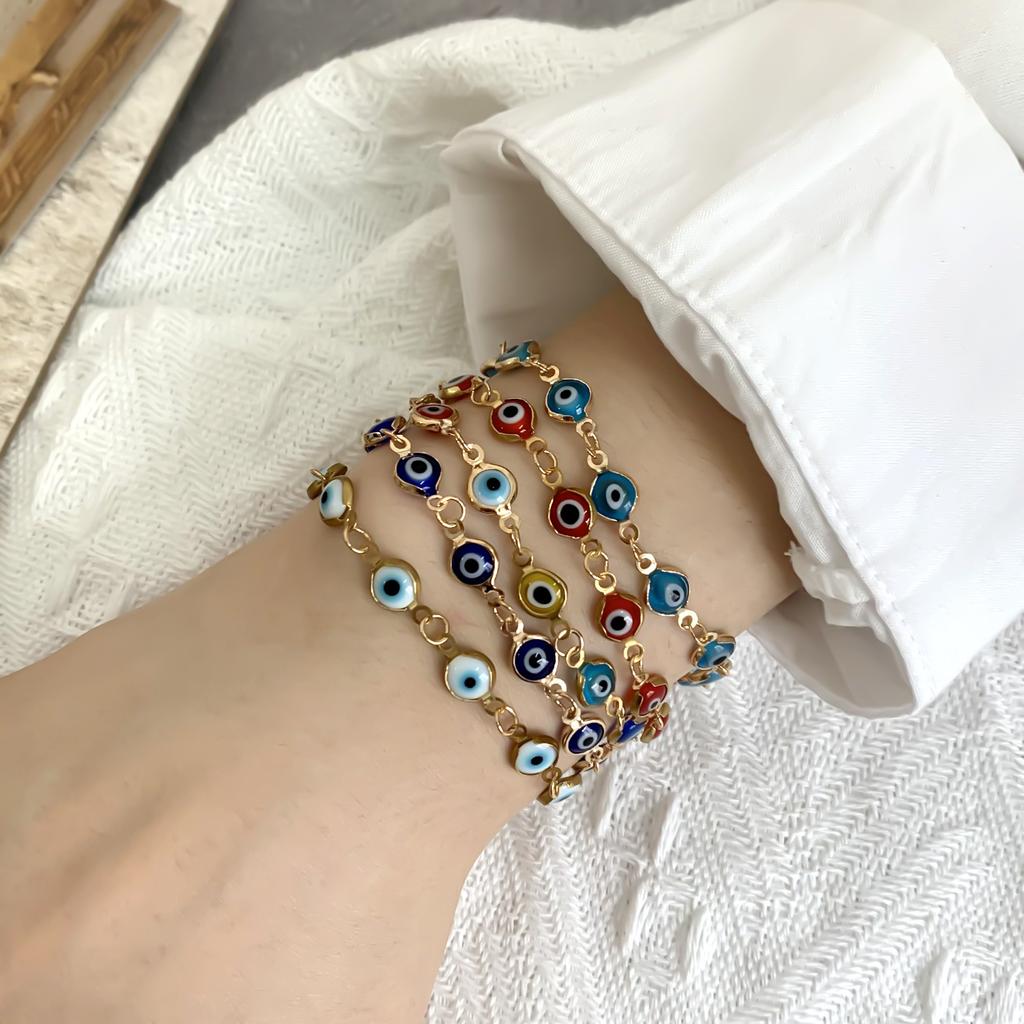 Jewelry Trend Fashionable Design Devil Eye Bracelet Retro and Simple Personality Oil Dripping Eye Bracelet Jewelry