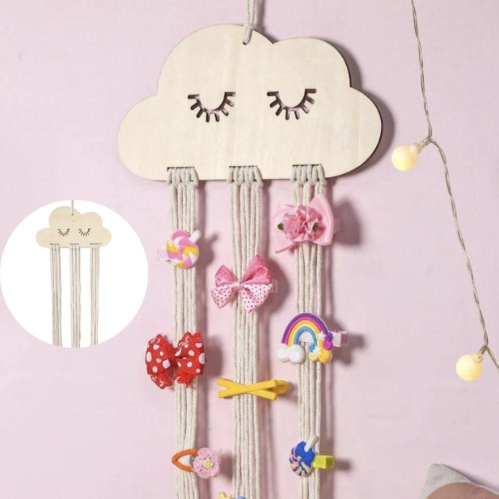 New Creative Hair Bow Organizer Wood Wall Mount DIY Accessories Bag Hair Clip Organizer for Girls DIY Craft