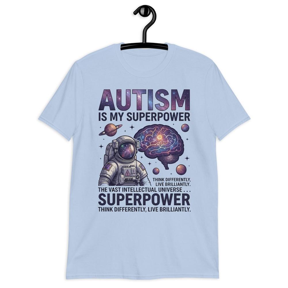 Autism Awareness Shirt Autism Is My Superpower Astronaut Neurodivergent Tee S