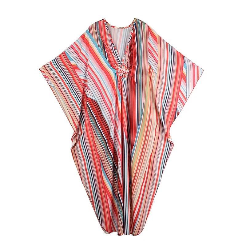 

Xitao Платье контрастного цвета с принтом GJ1149 One Size красный