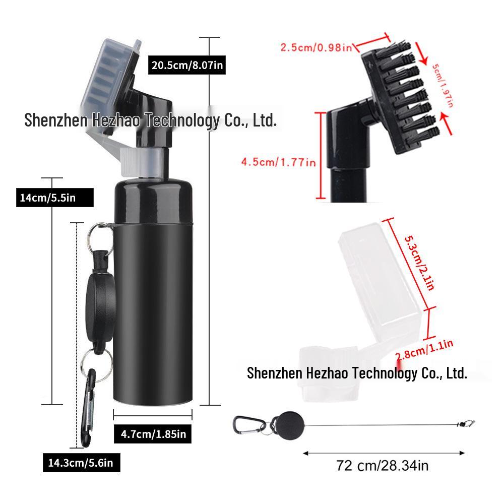 Multifunctional Golf Club & Ball Cleaning Brush with Spray Bottle