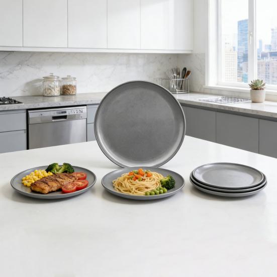 Stainless Steel Double Layer Tray Heat-Resistant Serving Platter for BBQ Steak Western Cuisine Dishwasher