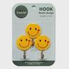 Zhenxin 9806 Cartoon Smiley Sticky Wall Hook, 3-Pack - Creative Plastic Clothes Hangers