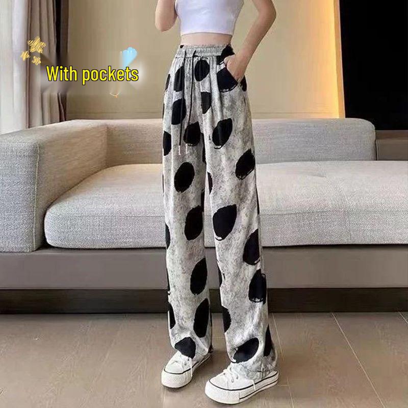 Women's Summer 2026 Sun Protection Wide-Leg Printed Pants - Slimming, Casual, and Versatile Long Style