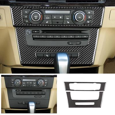 Carbon Fiber Car Interior Center Control CD Panel Frame Cover Sticker Trim For BMW 3 Series E90 E92 E93 2005 - 2010 2011