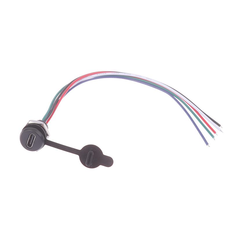 

1 шт. гнездо для зарядки с разъемом USB Type-C, водонепроницаемый разъем с прямым сжатием, гнездовая база