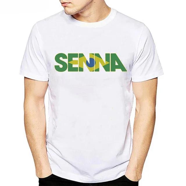 Slim Fit Weiß Fitness Freizeit Tops T-Shirt Homme Camisa All Ayrton Senna Sennacars Herren T-Shirt Fans Männlich Cool Sommer Tops neu